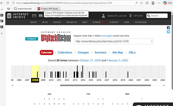 Wayback Machine records transfer of Church Authority